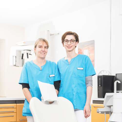 Social bookmark der Zahnarztpraxis der Zahnärztinnen Dr. Iris Hauger und Polixeni Matziou